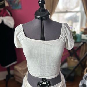 2/20$ Ambiance White Ribbed Crop Top